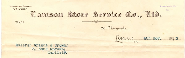 Lamson Store Service Co letter-head